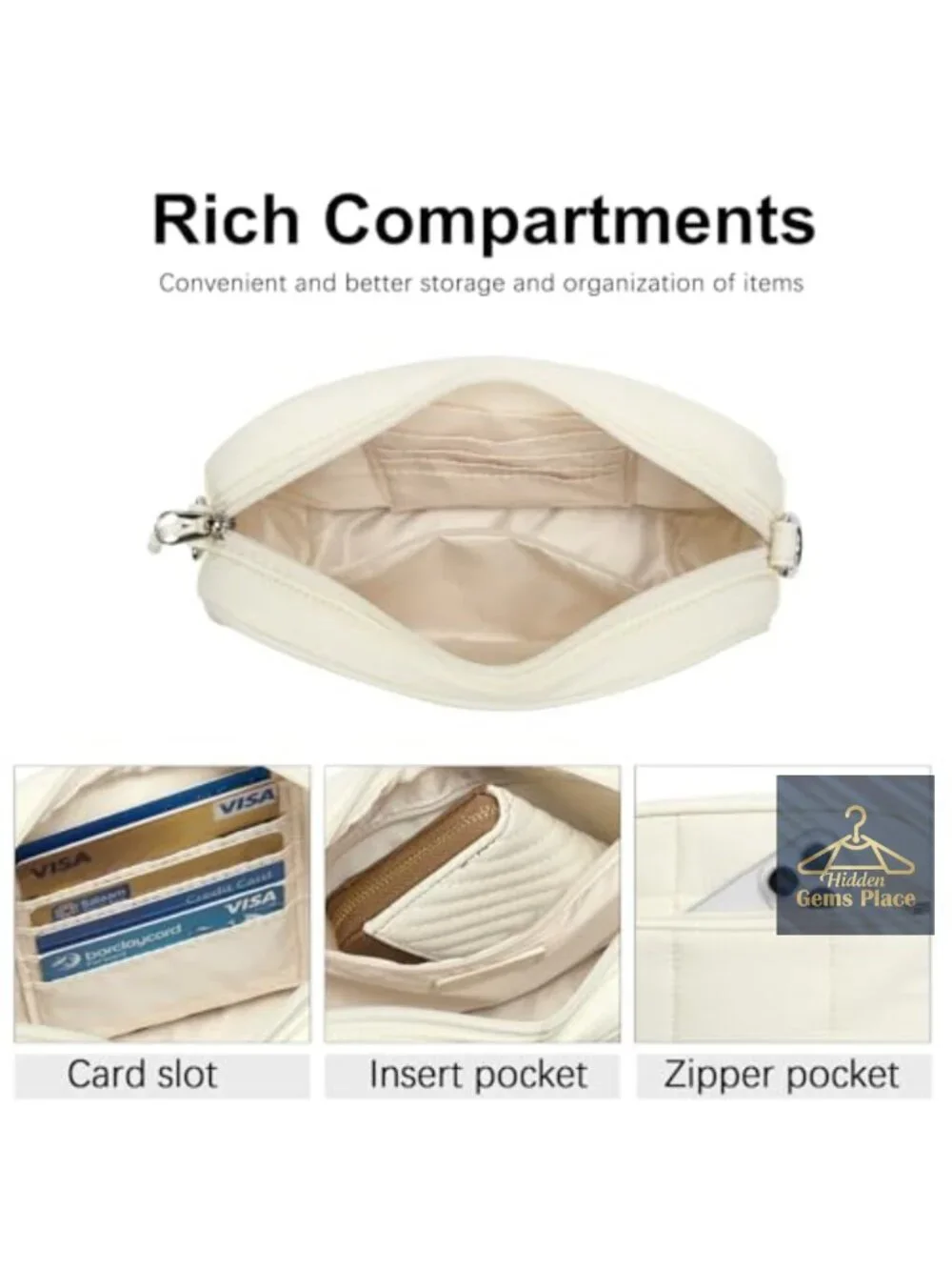 Quilted Crossbody Bag Lightweight Puffer Shoulder Purse with Wide Strap